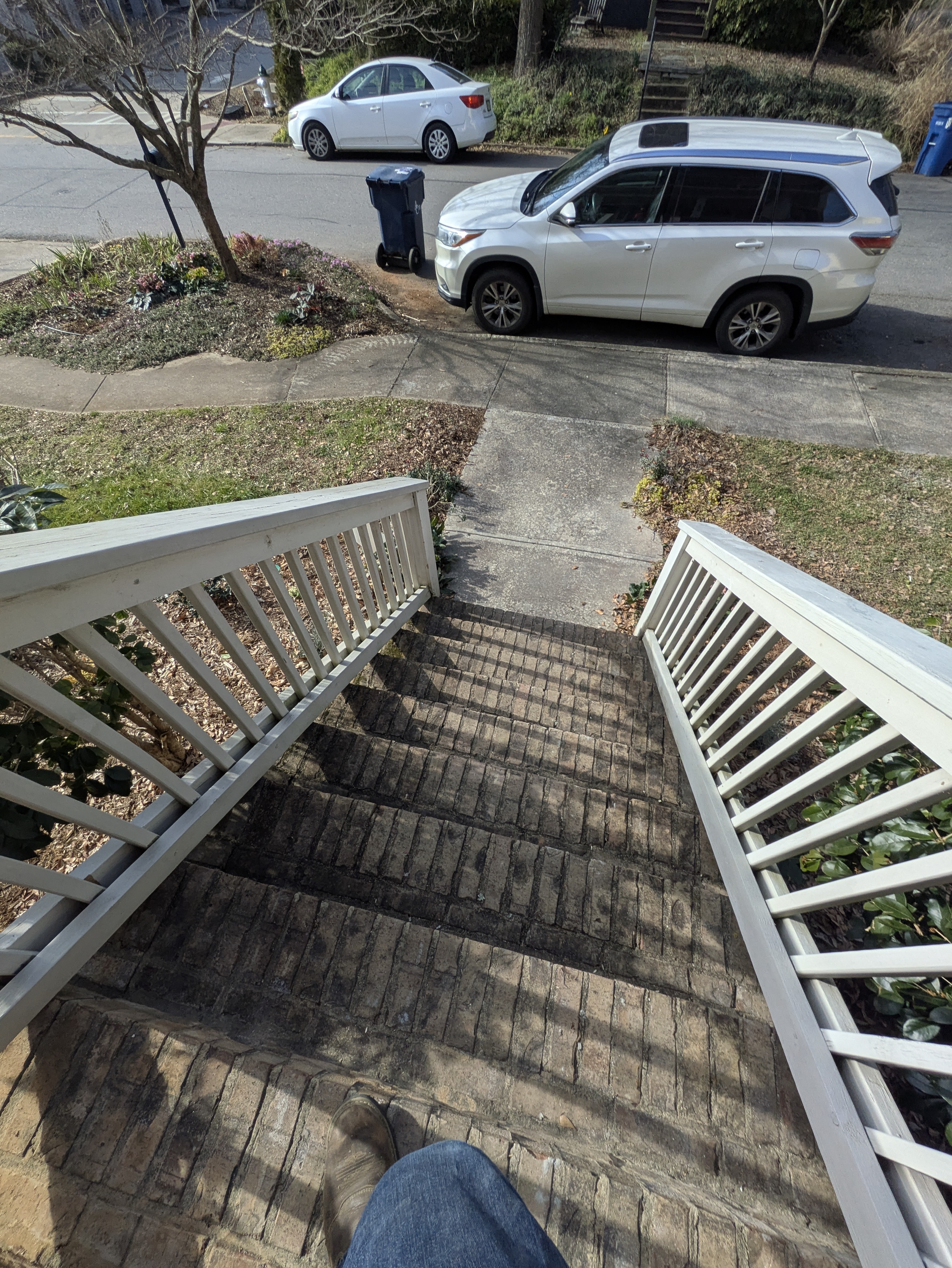 Wooden exterior stairs at a Normaltown Athens project site